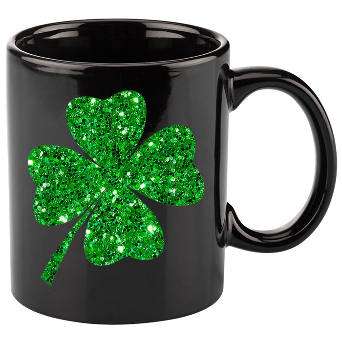 Sparkle Clover Irish Shirt For St Patricks &Amp; Pattys Day 11oz C Handle Ceramic Mug