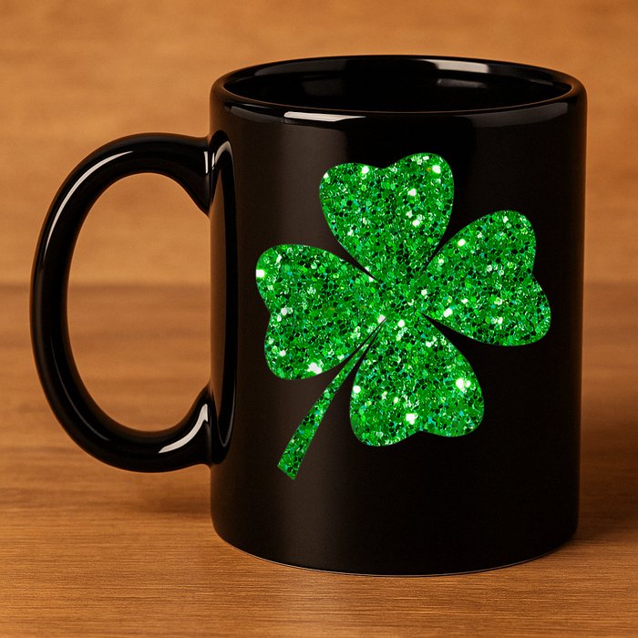 Sparkle Clover Irish Shirt For St Patricks &Amp; Pattys Day 11oz C Handle Ceramic Mug