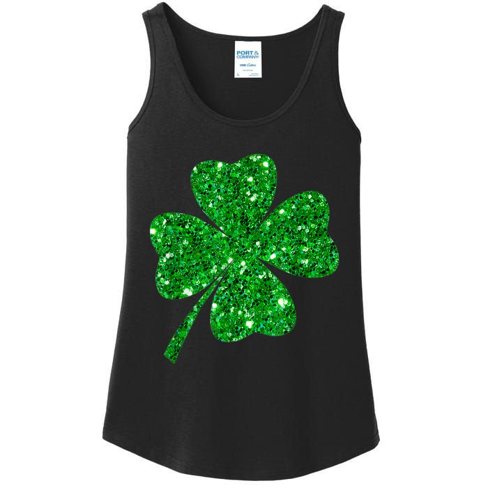 Sparkle Clover Irish Shirt For St Patricks &Amp; Pattys Day Ladies Essential Tank