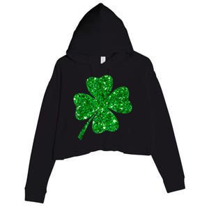 Sparkle Clover Irish Shirt For St Patricks &Amp; Pattys Day Crop Fleece Hoodie