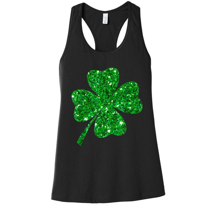 Sparkle Clover Irish Shirt For St Patricks &Amp; Pattys Day Women's Racerback Tank