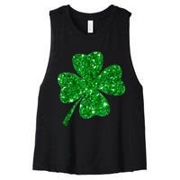 Sparkle Clover Irish Shirt For St Patricks &Amp; Pattys Day Women's Racerback Cropped Tank