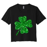 Sparkle Clover Irish Shirt For St Patricks &Amp; Pattys Day Women's Crop Top Tee