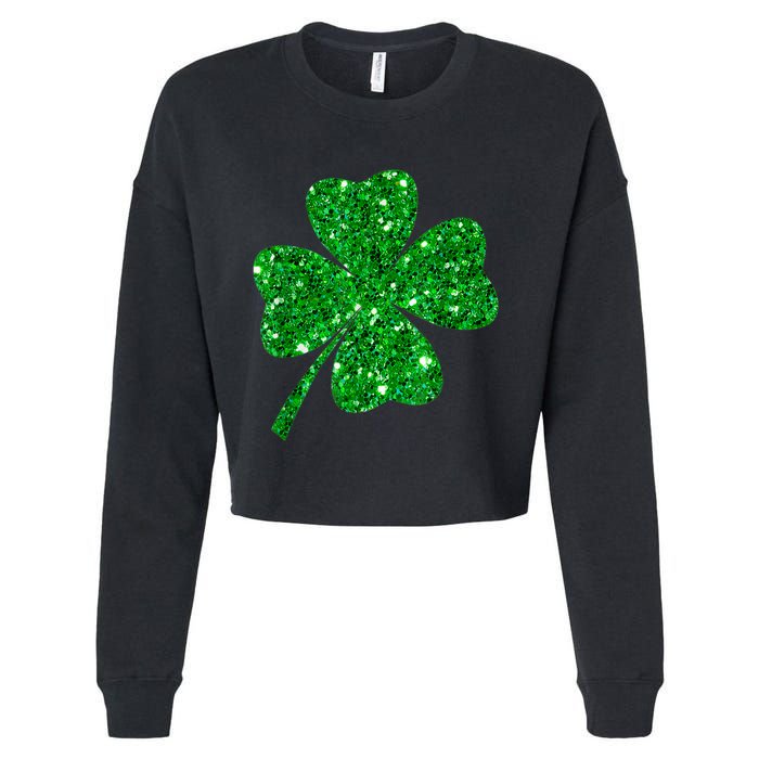 Sparkle Clover Irish Shirt For St Patricks &Amp; Pattys Day Cropped Pullover Crew