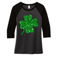 Sparkle Clover Irish Shirt For St Patricks &Amp; Pattys Day Women's Tri-Blend 3/4-Sleeve Raglan Shirt