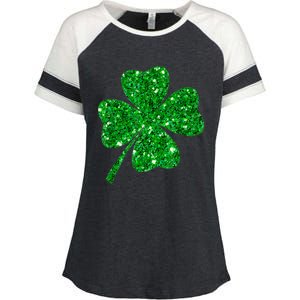 Sparkle Clover Irish Shirt For St Patricks &Amp; Pattys Day Enza Ladies Jersey Colorblock Tee