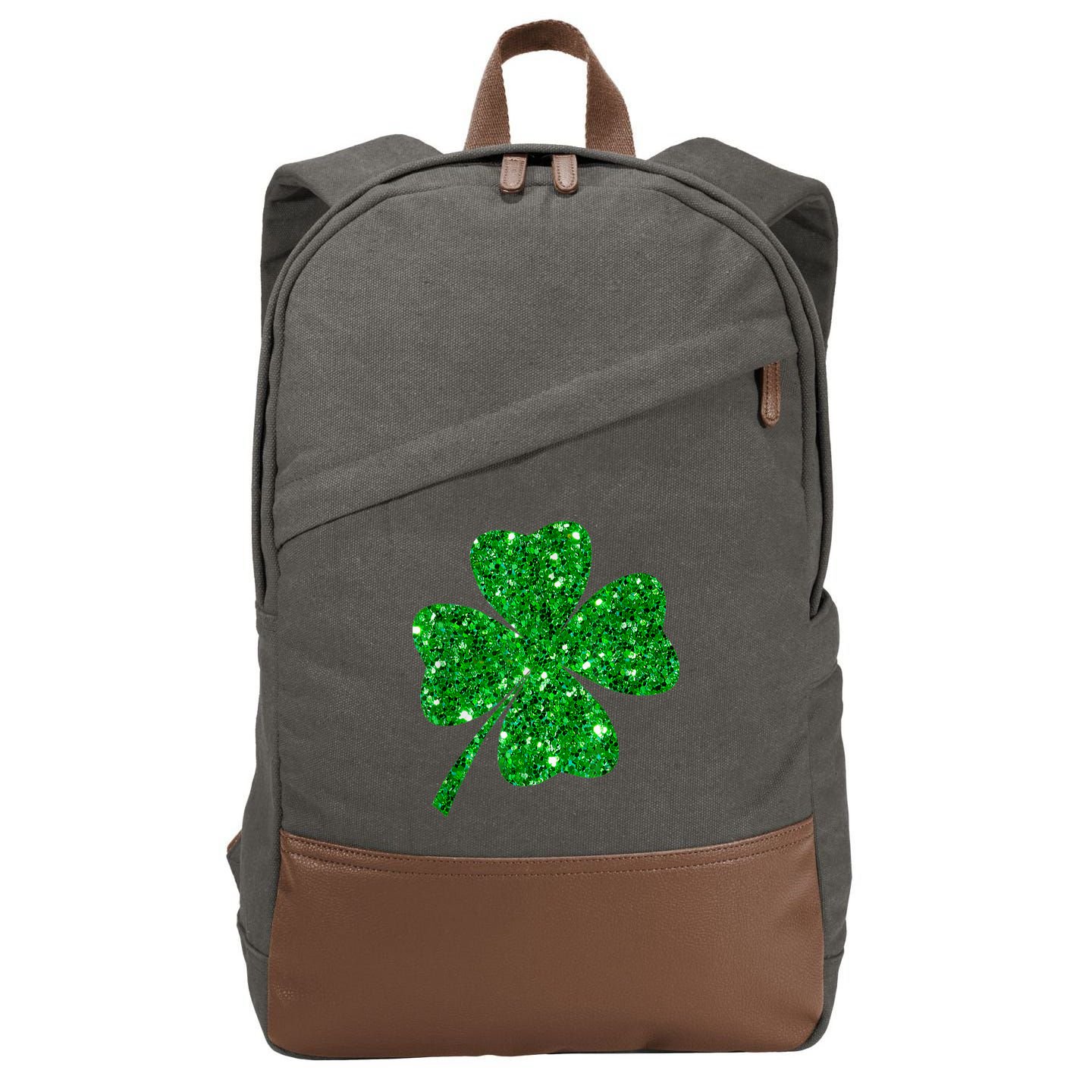 Sparkle Clover Irish Shirt For St Patricks &Amp; Pattys Day Cotton Canvas Backpack