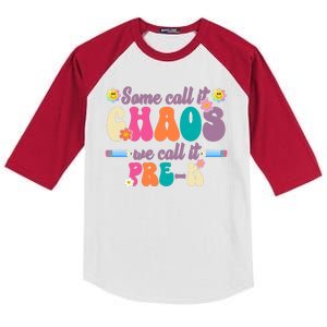 Some Call It Chaos We Call It Pre K Kids Colorblock Raglan Jersey