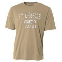 St. Charles Illinois Il Vintage Established Cooling Performance Crew T-Shirt