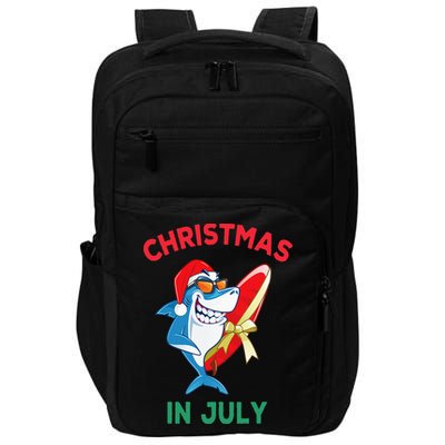 Shark Christmas In July Summer Vacation Beach Impact Tech Backpack