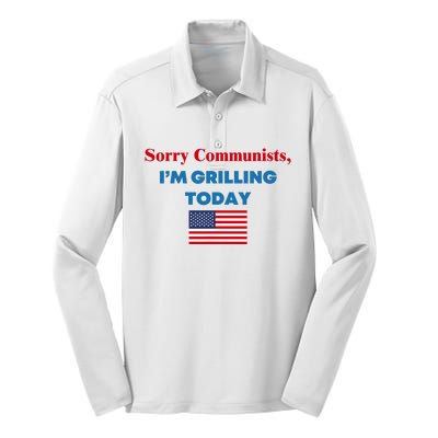 Sorry Communists IM Grilling Today Silk Touch Performance Long Sleeve Polo