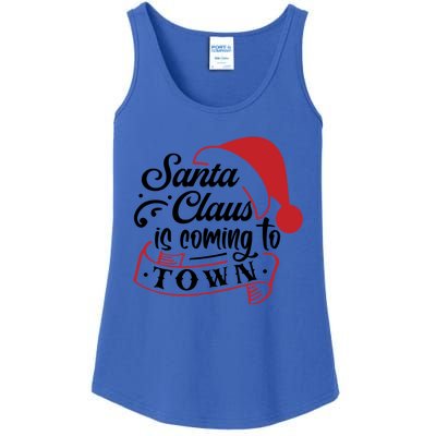 Santa Claus Is Coming To Town Santa Hat Design Gift Ladies Essential Tank