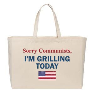 Sorry Communists Im Grilling Today Cotton Canvas Jumbo Tote