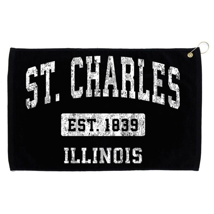 St. Charles Illinois Il Vintage Sports Grommeted Golf Towel