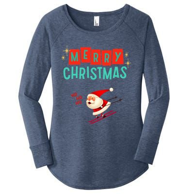 Santa Claus Is Coming Merry Christmas Cute Gift Women's Perfect Tri Tunic Long Sleeve Shirt