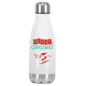 Santa Claus Is Coming Merry Christmas Cute Gift Stainless Steel Insulated Water Bottle