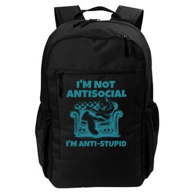 Sarcastic Cat Im Not Anti Social Im Anti Stupid Daily Commute Backpack