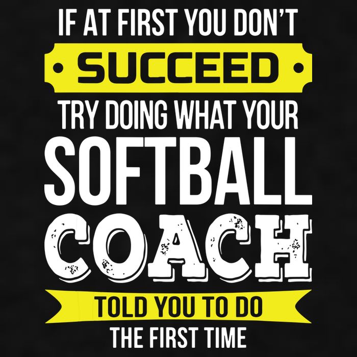 Softball Coach If At First You Dont Succeed Funny Ladies PosiCharge Tri-Blend Wicking Tank