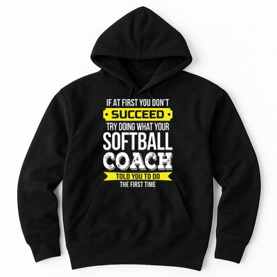 Softball Coach If At First You Dont Succeed Funny Hoodie