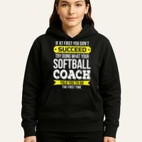 Softball Coach If At First You Dont Succeed Funny Hoodie