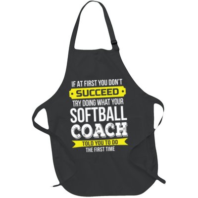 Softball Coach If At First You Dont Succeed Funny Apron