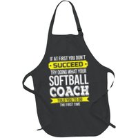 Softball Coach If At First You Dont Succeed Funny Apron