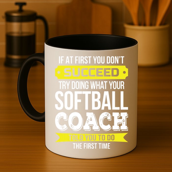 Softball Coach If At First You Dont Succeed Funny Mug