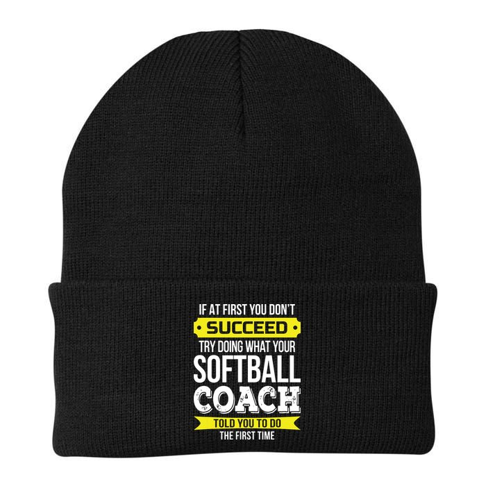 Softball Coach If At First You Dont Succeed Funny Beanie