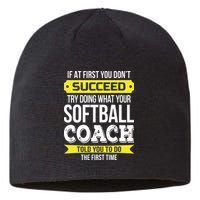 Softball Coach If At First You Dont Succeed Funny Sustainable Beanie