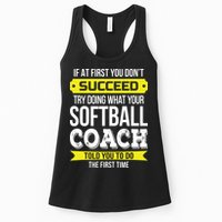 Softball Coach If At First You Dont Succeed Funny Womens Tank Top