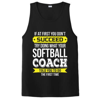 Softball Coach If At First You Dont Succeed Funny PosiCharge Competitor Tank