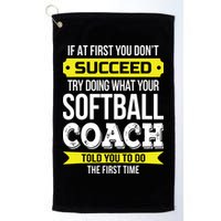 Softball Coach If At First You Dont Succeed Funny Golf Towel