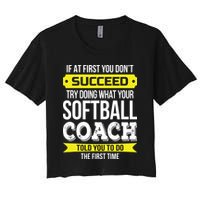 Softball Coach If At First You Dont Succeed Funny Crop Top