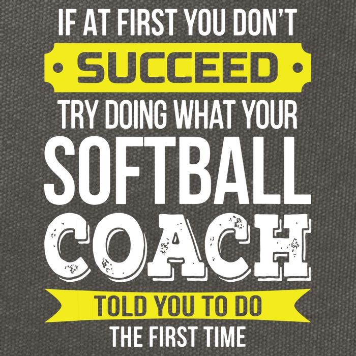 Softball Coach If At First You Dont Succeed Funny Cotton Canvas Backpack