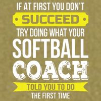 Softball Coach If At First You Dont Succeed Funny Garment-Dyed Women's Muscle Tee