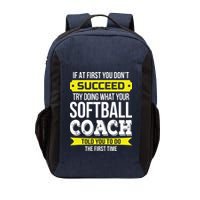 Softball Coach If At First You Dont Succeed Funny Vector Backpack