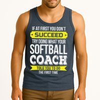 Softball Coach If At First You Dont Succeed Funny Tank Top