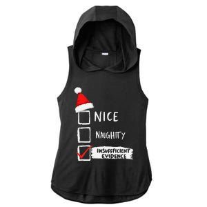 Santa Checklist Insufficient Evidence Christmas Fun Ladies PosiCharge Tri-Blend Wicking Draft Hoodie Tank