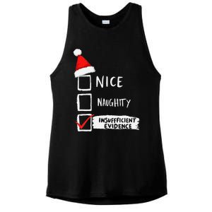 Santa Checklist Insufficient Evidence Christmas Fun Ladies PosiCharge Tri-Blend Wicking Tank