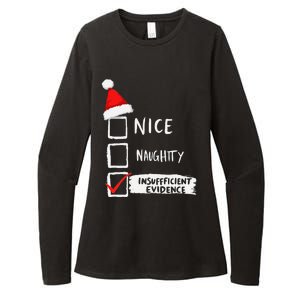 Santa Checklist Insufficient Evidence Christmas Fun Womens CVC Long Sleeve Shirt