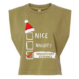 Santa Checklist Insufficient Evidence Christmas Fun Garment-Dyed Women's Muscle Tee