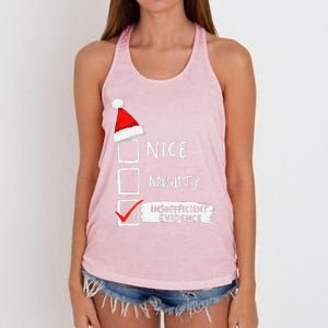 Santa Checklist Insufficient Evidence Christmas Fun Women's Knotted Racerback Tank