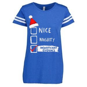 Santa Checklist Insufficient Evidence Christmas Fun Enza Ladies Jersey Football T-Shirt