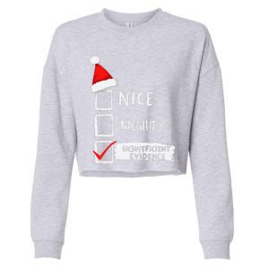 Santa Checklist Insufficient Evidence Christmas Fun Cropped Pullover Crew