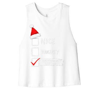 Santa Checklist Insufficient Evidence Christmas Fun Women's Racerback Cropped Tank