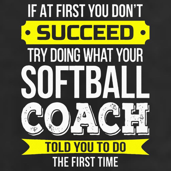 Softball Coach If At First You Dont Succeed Funny 7 Panel Mesh Trucker Snapback Hat