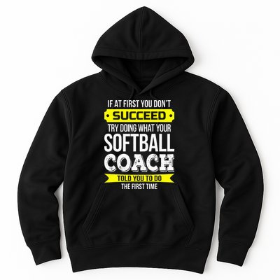 Softball Coach If At First You Dont Succeed Funny Hoodie
