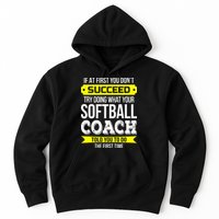Softball Coach If At First You Dont Succeed Funny Hoodie