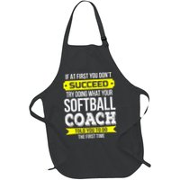 Softball Coach If At First You Dont Succeed Funny Apron