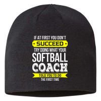 Softball Coach If At First You Dont Succeed Funny Sustainable Beanie